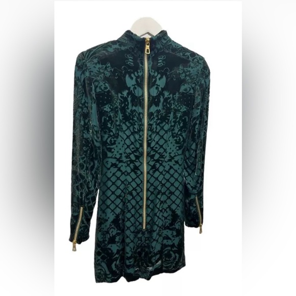 NEW WITH TAGS BALMAIN x H&M Green Velvet Minidress - Limited Edition - Size 4 - Picture 3 of 16